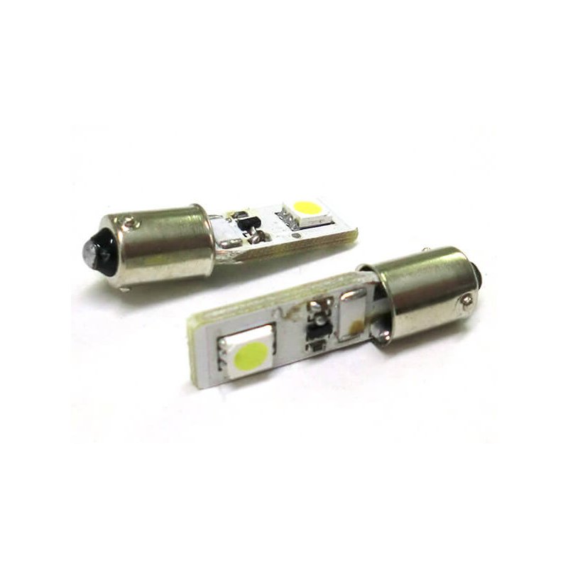 Lampada Led Canbus BAX9S H6W 2 Smd No Errore Piedi Storti 12V Luci Posizione Con Resistenza