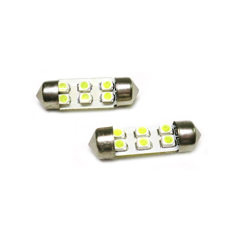 Lampada Led Siluro T11 C5W 31mm 6 Smd Bianco Ghiaccio 12V Luci Targa