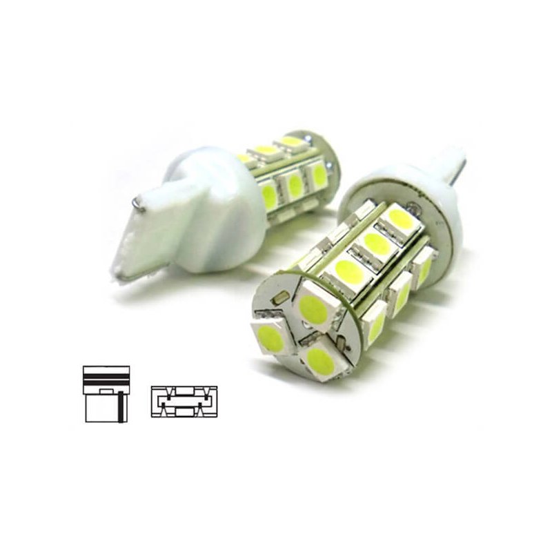 Lampada Led T20 W21W 7440 18 Smd Bianco Luci Frecce Retromarcia 12V