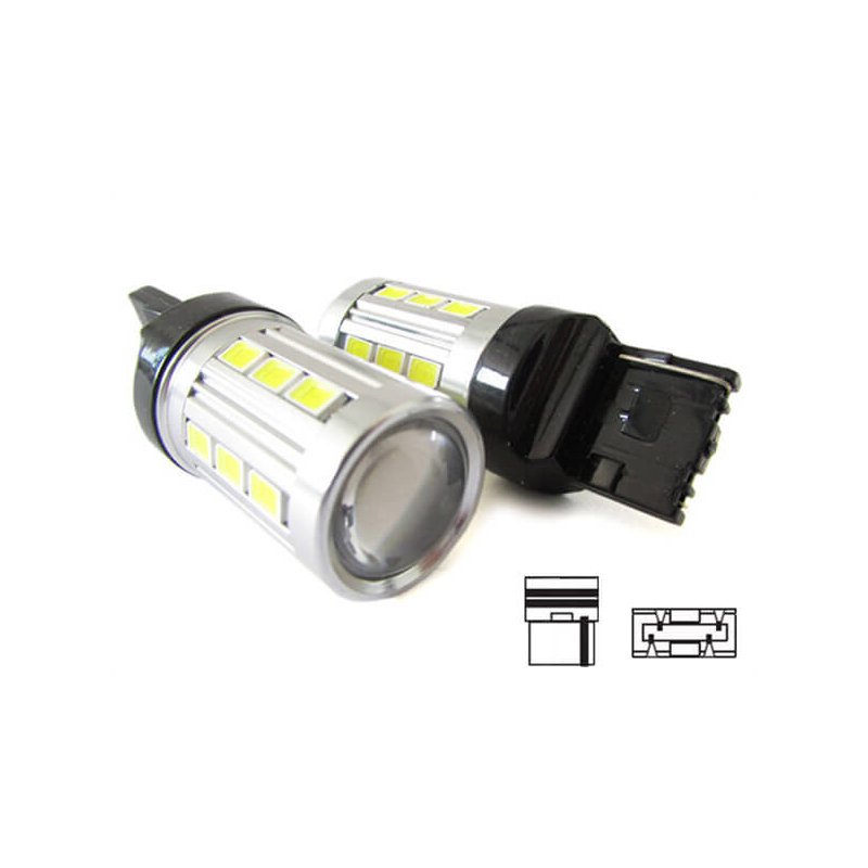 Lampada Led T20 W21W 7440 21 Smd 5730 Super Bianco Luminoso Luci Retromarcia Frecce Auto 12V Senza Polarita