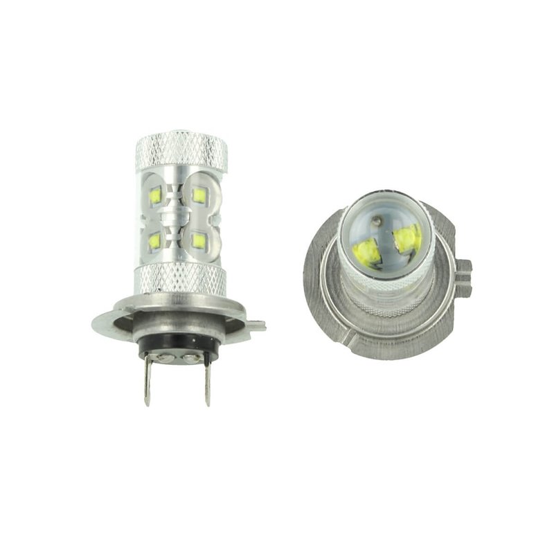 Lampada Led H7 PX26d 30W 12V Per Fendinebbia Super Potente e Bianco Xenon 6 Smd Cree Da 5W