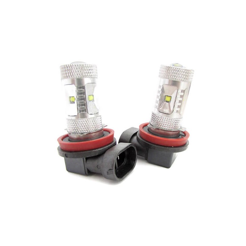 Lampada Led H8 PGJ19-1 50W 12V 24V Per Fendinebbia Super Potente e Bianco Xenon 10 Smd Cree Da 5W