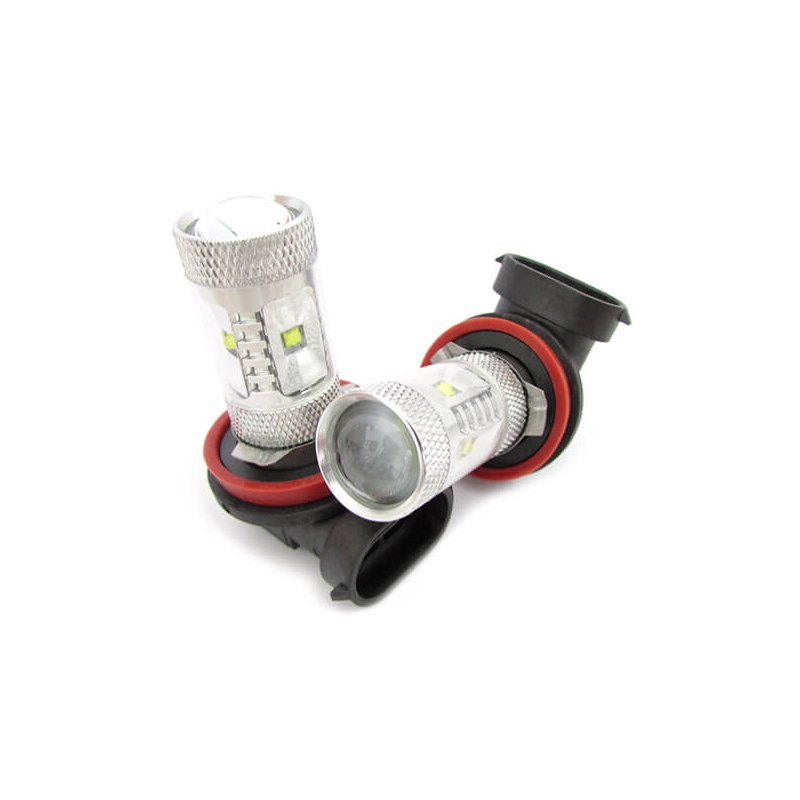 Lampada Led H8 PGJ19-1 50W 12V 24V Per Fendinebbia Super Potente e Bianco Xenon 10 Smd Cree Da 5W