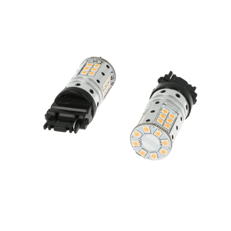 Lampada Led 3156 T25 P27W W2.5x16d Canbus 12V 25W Reale Arancione Per Frecce Auto Americano No Errore