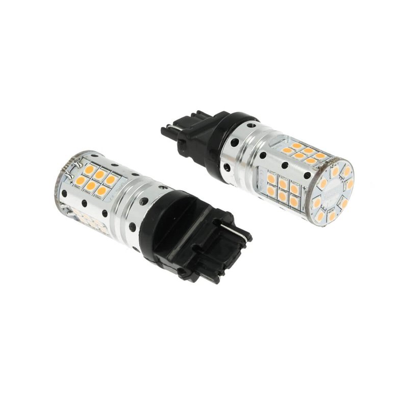 Lampada Led 3156 T25 P27W W2.5x16d Canbus 12V 25W Reale Arancione Per Frecce Auto Americano No Errore