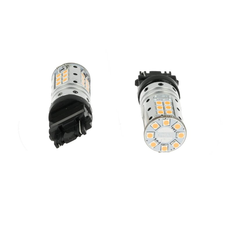 Lampada Led 3156 T25 P27W W2.5x16d Canbus 12V 25W Reale Arancione Per Frecce Auto Americano No Errore