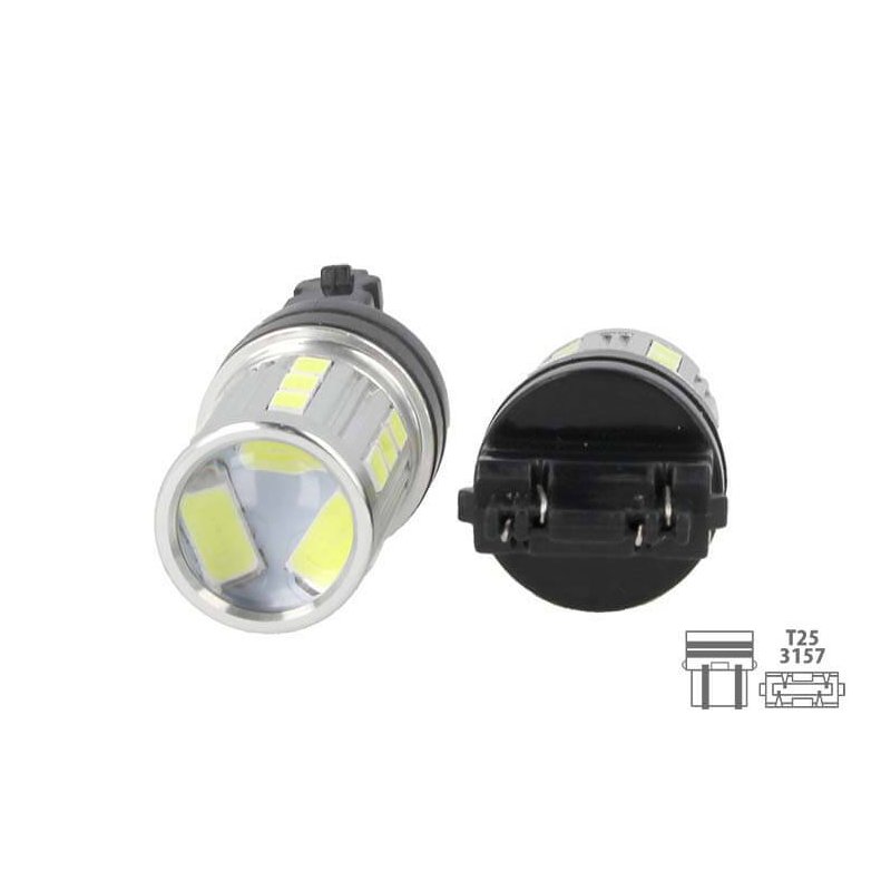 Lampada Led T25 3157 P27/7W 12V 5W 21 Smd 5730 Super Bianco Luminoso Per Auto Giapponese Americano