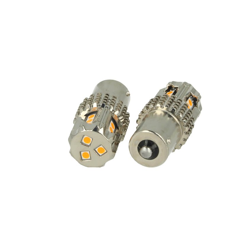 Lampada Led BA15S 1156 P21W 45W 12V Arancione Piedi Dritti Super Potente Per Frecce