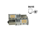 Lampada Led BAU15S PY21W Canbus 12V 25W Reale Arancione Piedi Storti Per Frecce No Errore 32 Smd 3030