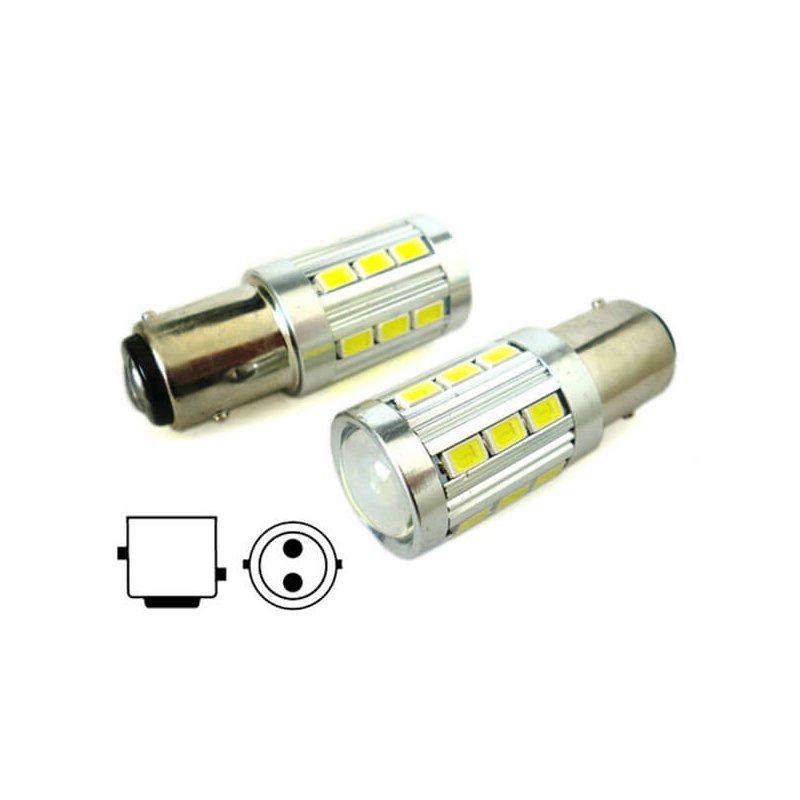 Lampada Led BAY15D 1157 P21/5W 12V 24V 21 Smd 5730 Super Bianco Luminoso Luci Posizione e Stop Auto Camion