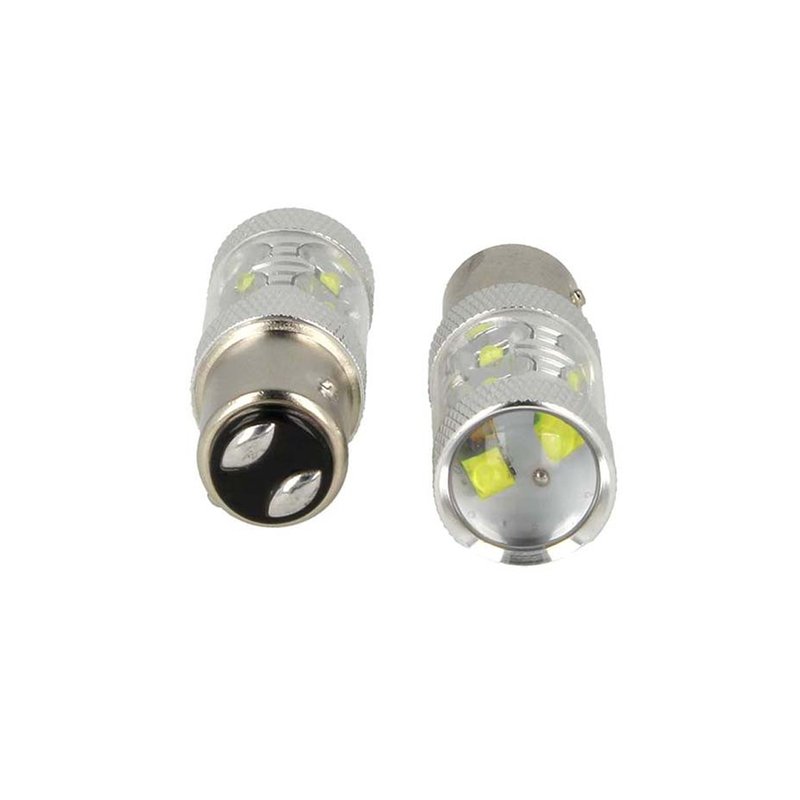 Lampada Led BAY15D 1157 P21/5W 50W 12V 24V Bianco Luce Diurne Peugeot RCZ