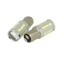 Lampada Led BAZ15D 1157 P21/4W 12V 24V 21 Smd 5730 Super Bianco Luminoso Piedi Storti Asimmetrica