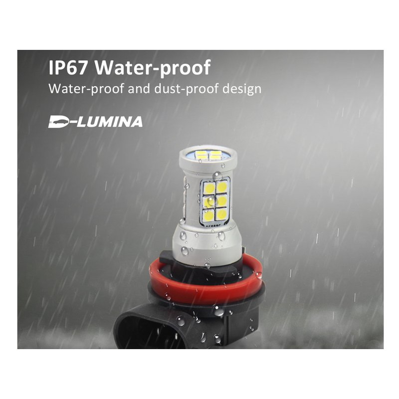 Lampada led H8 H11 H9 12V 24V 8W IP67 360 Gradi