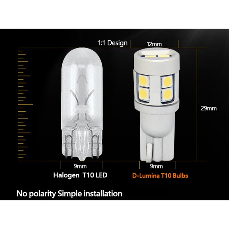 Lampada Led T10 W5W Canbus 12V 3W No Polarita 600 Lumen 360 Gradi