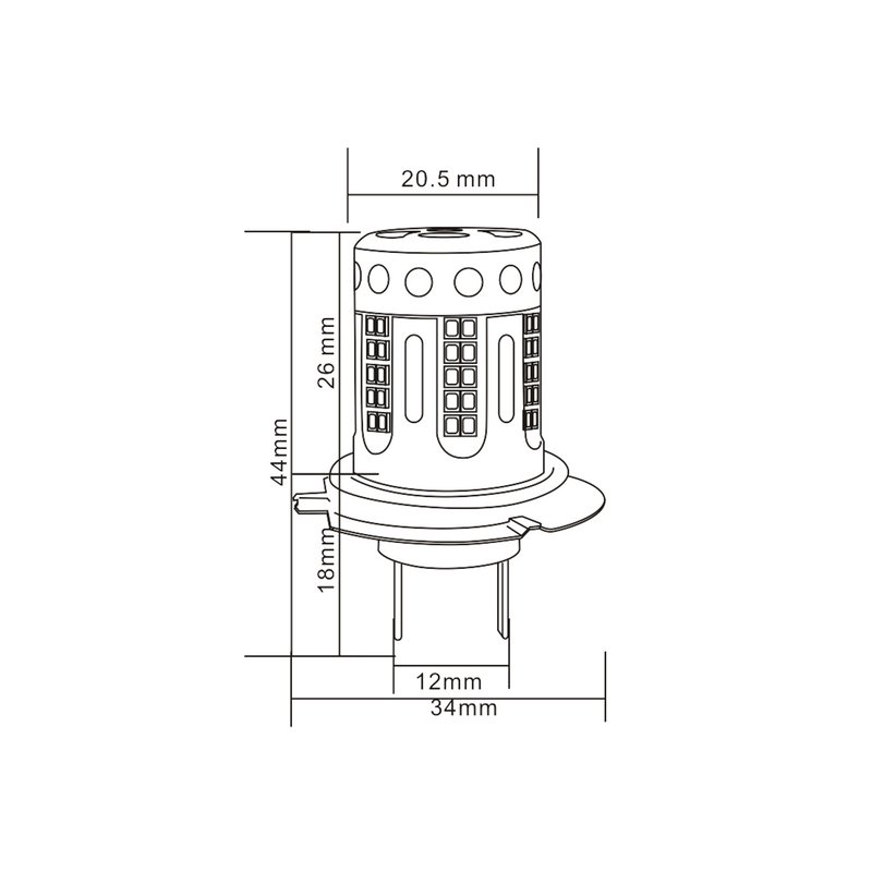 Lampada Led H7 PX26d 12V 21W Canbus Bianco Con Ventola In Testa Per Luce Fendinebbia