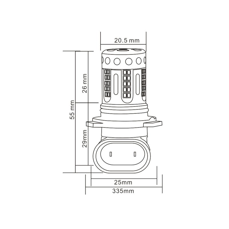 Lampada Led 9005 HB3 12V 21W Canbus Bianco Con Ventola In Testa Per Luce Fendinebbia