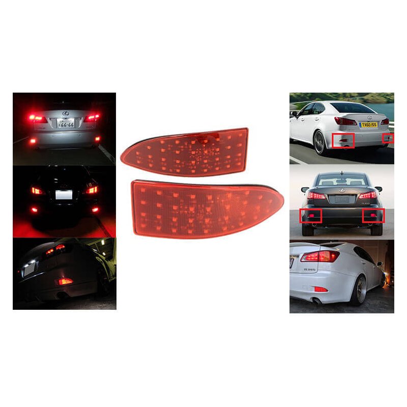 Kit 2 Fanali Posteriori A Led Rosso Per Lexus IS 250 300h 350 MK III XE30 Sostituzione Catarifrangente Riflettore Originale