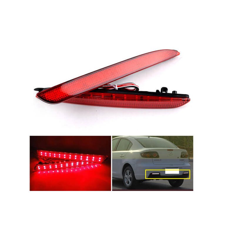 Kit 2 Fanali Posteriori A Led Rosso Per Mazda 3 Sostituzione Riflettore Catarifrangente Originale Rear Bumper Tail Brake Reflector Light