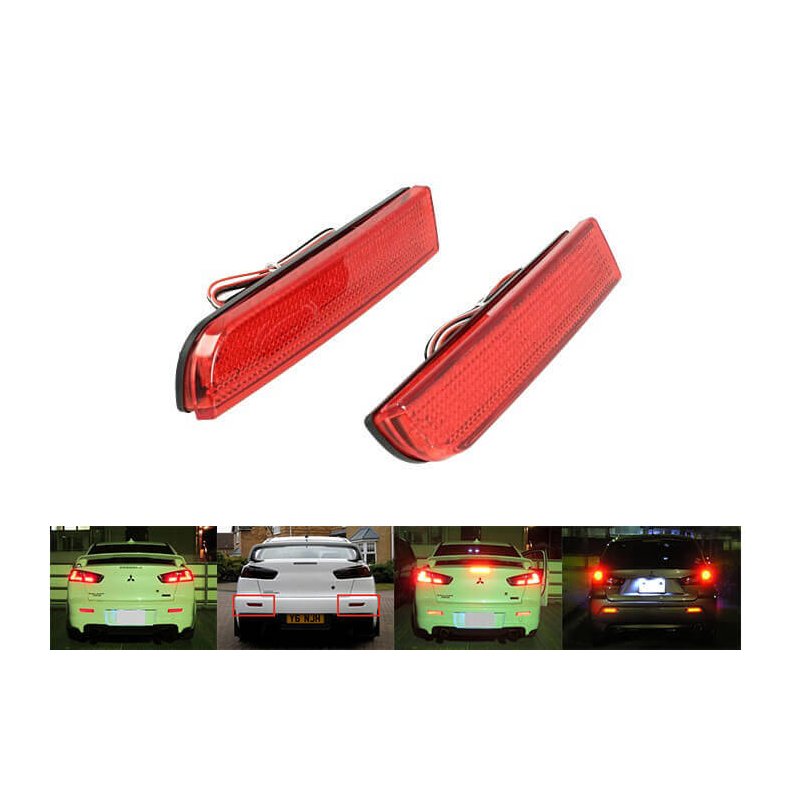 Kit 2 Fanali Posteriori A Led Rosso Per Mitsubishi Lancer Outlander Sport RVR ASX Rear Bumper Tail Brake Reflector Light