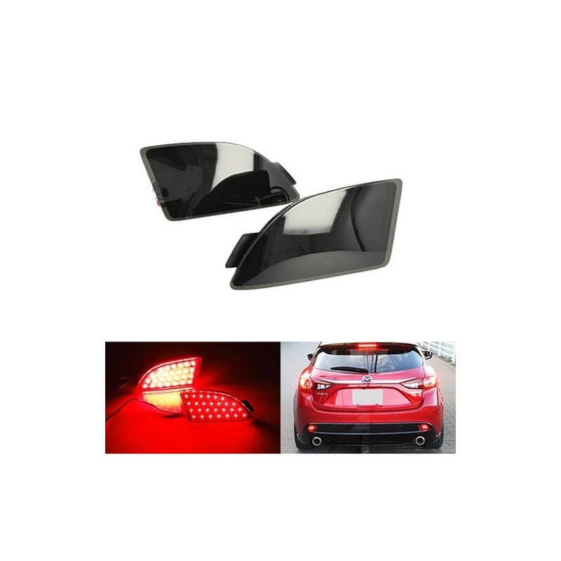 Kit 2 Fanali Posteriori A Led Nero Fume Per Mazda 3 Axela BM BL Sostituzione Catarifrangente Riflettore Originale