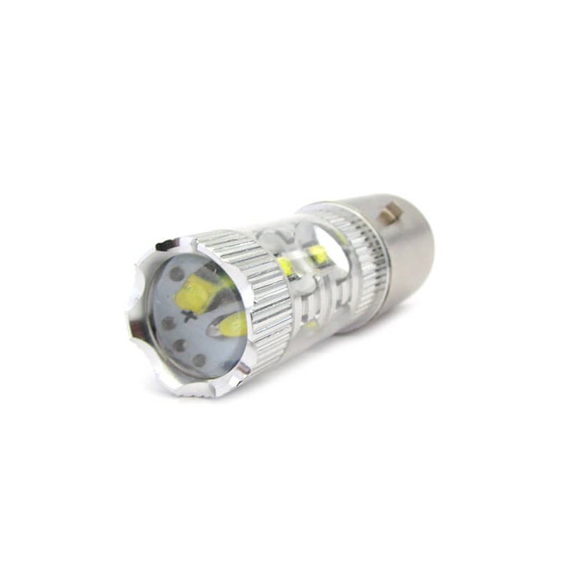 Lampada Led H6 B35 BA20D Biluce 50W 12V 10 Smd Cree 5W Per Moto Scooter Molto Luminoso