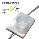 10 Modulo Mattone LED 12V 1,5W 190 Lumen Bianco 3000K IP67 Angolo Luce Asimmetrico 10° x 60° 45X32X15mm