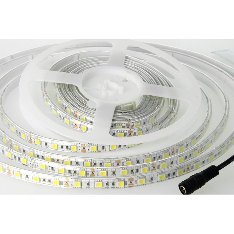 Bobina Led 300 SMD 5050 12V 10,8W/M Caldo 3000K IP65 Impermeabile 5 Metri Unguente Di Silicone Incluso SKU-212149