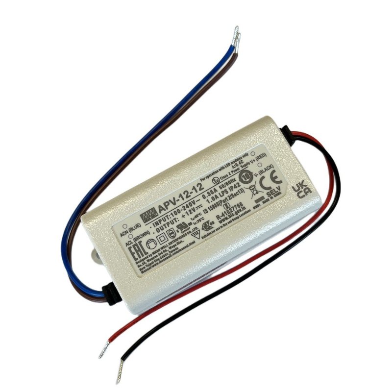 MeanWell APV-12-12 Alimentatore 12W 12V 1A IP30 Input 220V e 110V