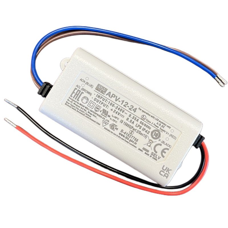 MeanWell APV-12-24 Alimentatore 12W 24V 0,5A IP30 Input 220V e 110V