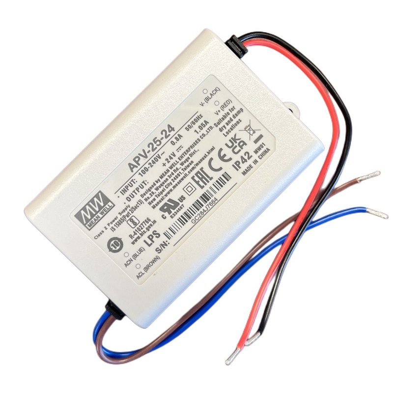 MeanWell APV-25-24 Alimentatore 25W 24V 1,05A IP30 Input 220V e 110V