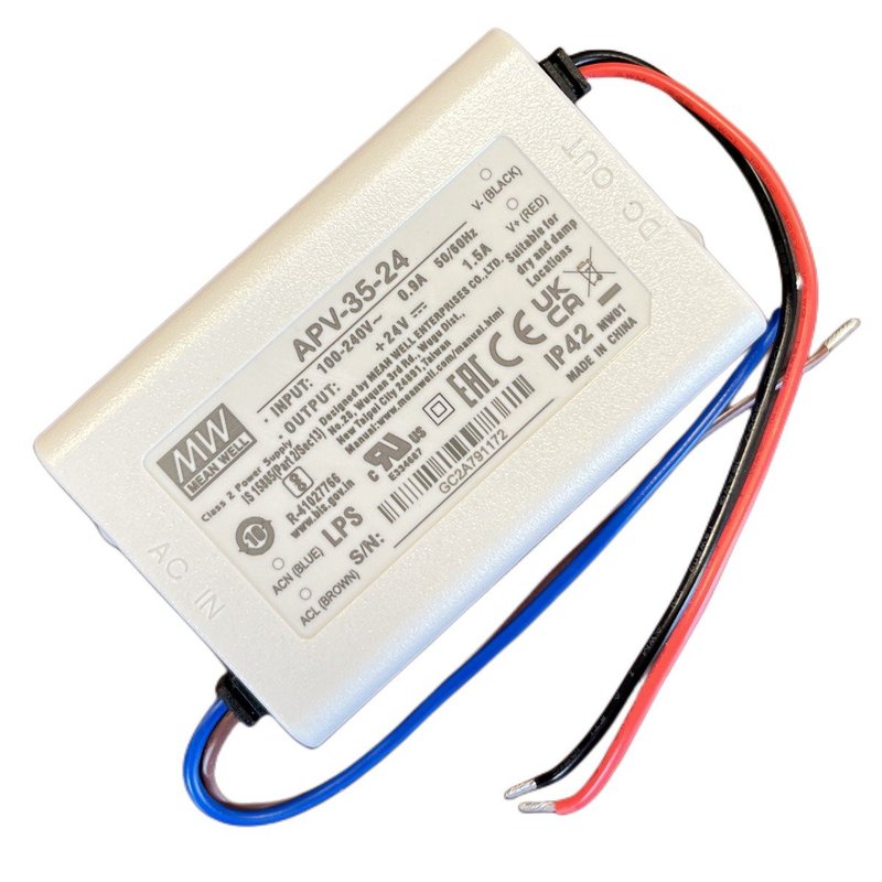 MeanWell APV-35-24 Alimentatore 35W 24V 1,5A IP30 Input 220V e 110V