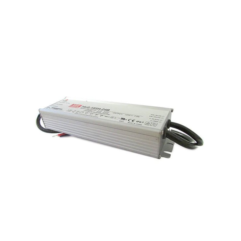 Meanwell HLG-185H-24B Alimentatore Led Driver CC CV Dimmerabile 185W 24V 7,8A IP67 Input 220V 110V