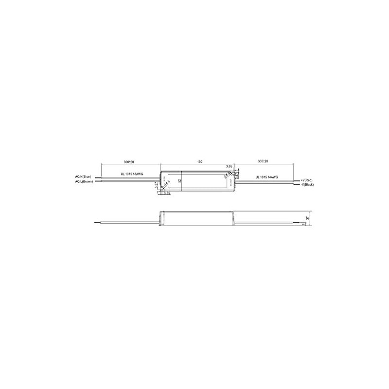 MeanWell LPV-100-48 Alimentatore Trasformatore CV Impermeabile IP67 48V 100W 2,1A Input 220V e 110V