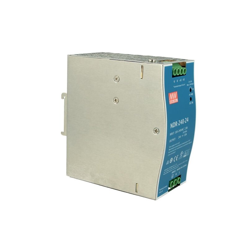 MeanWell NDR-240-24 Trasformatore Rotaia Industriale 24V 240W 10A Barra Guida DIN Rail Power Supply Input 220V 110V