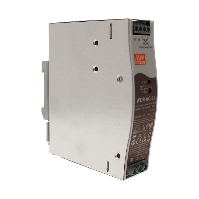 MeanWell WDR-60-24 Alimentatore Slim DIN Rail 60W 24V 2,5A Input 180-550V