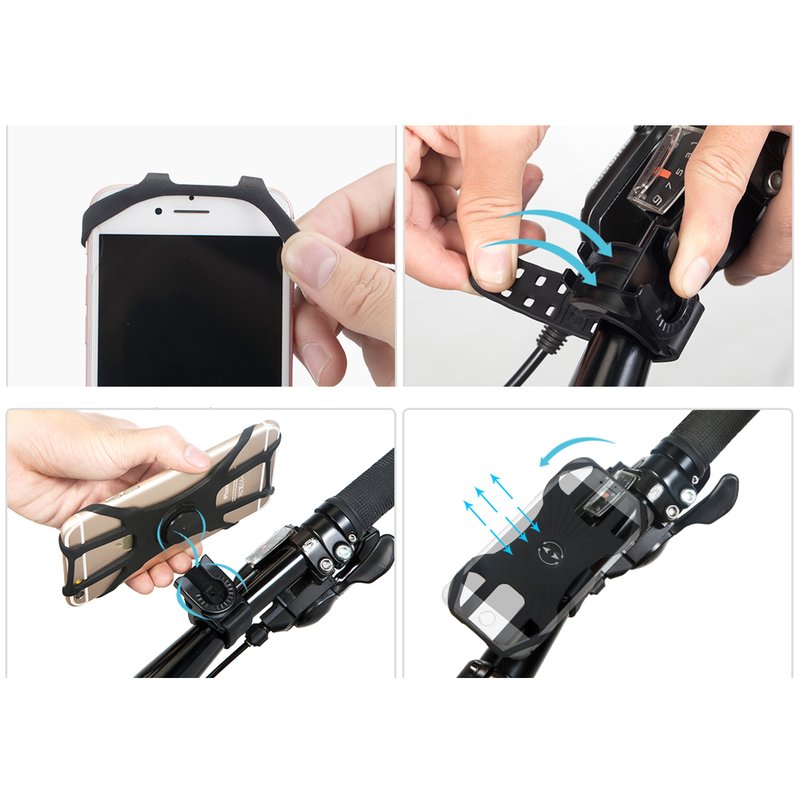 Porta Cellulare Bici Supporto Smartphone Per Manubrio Moto Monopattino Elettrico MTB Bicicletta Universale 360° Rotabile