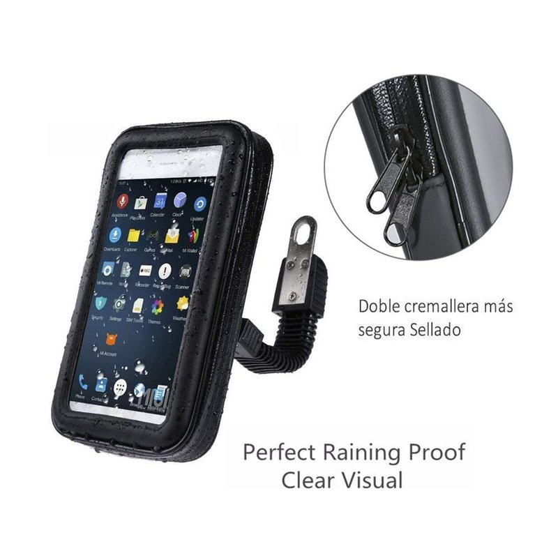 Borsa Porta Cellulare Moto Bici Impermeabile Universale Touchscreen Copertura Antipioggia Fino A 5,5''