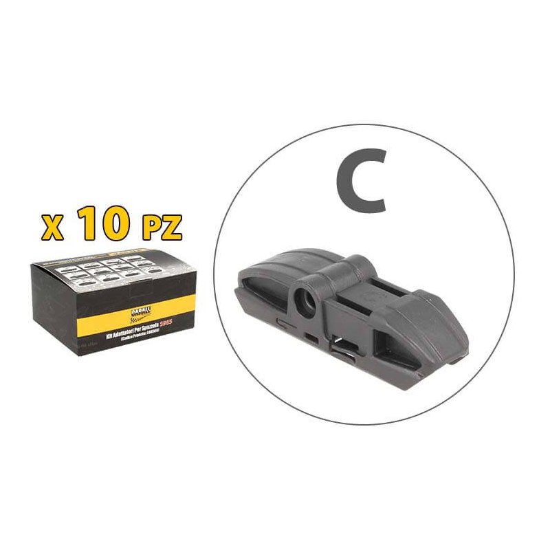 Kit 10 Attacchi C Per Spazzole Tergicristallo Carall S985 Flat e T191 Ibrida