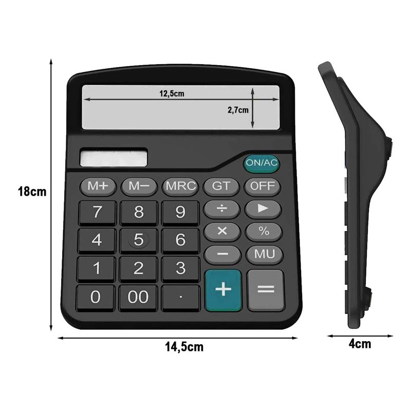 Calcolatrice da Tavolo per Ufficio Tastiere Grande Ampio Display LCD 18X14,5cm