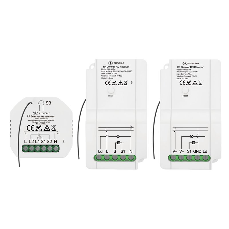 Trasmettitore RF Con Funzione di Dimmer Per Pulsante NO Compatibile Con Tutte Serie Civile