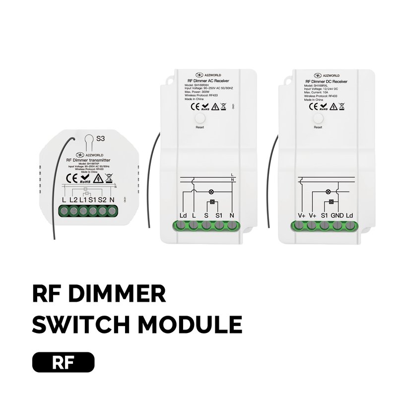 Trasmettitore RF Con Funzione di Dimmer Per Pulsante NO Compatibile Con Tutte Serie Civile