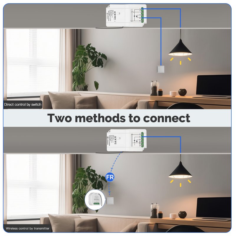 Trasmettitore RF Con Funzione di Dimmer Per Pulsante NO Compatibile Con Tutte Serie Civile