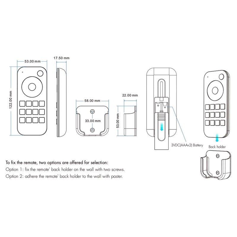 Telecomando RF 2.4GHz Radiocomando Dimmer Con Disco Touch Per 1 Zona Magnetico Compatibile Con Alimentatore Skydance