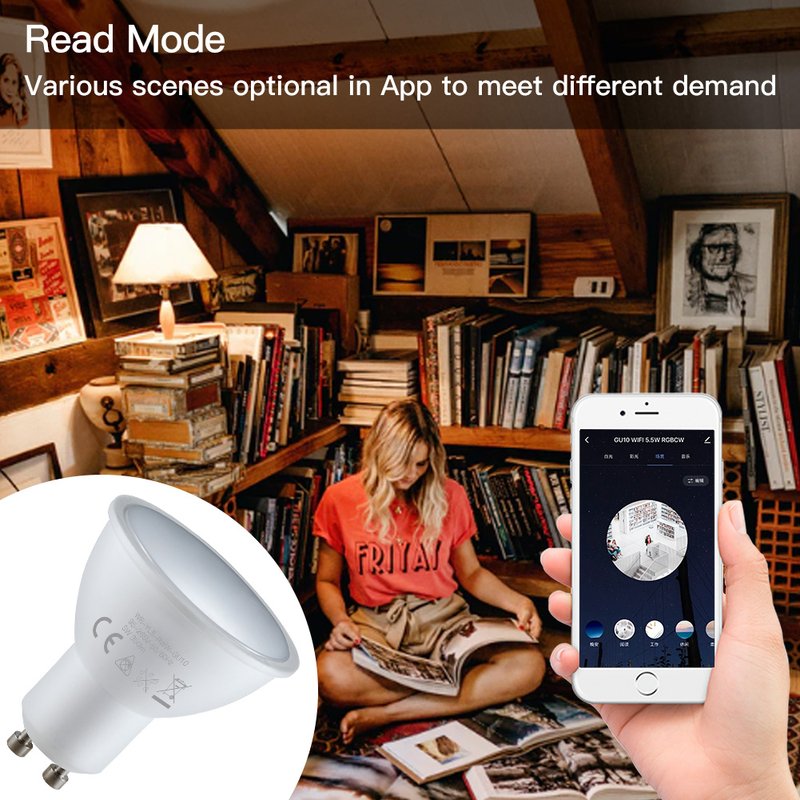 Smart Lampada Faretto Led GU10 5W WiFi RGB CCT Dimmerabile APP Compatible Amazon Alexa Google Home