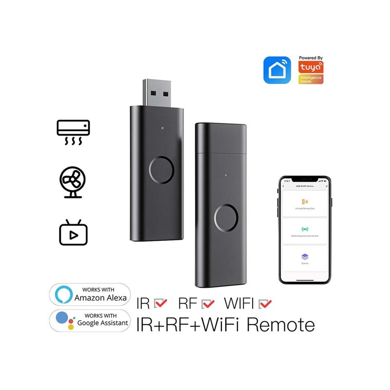 Telecomando USB Smart Controller Remote WiFi Universale IR RF 433MHz Compatibile Con Alexa e Google Home