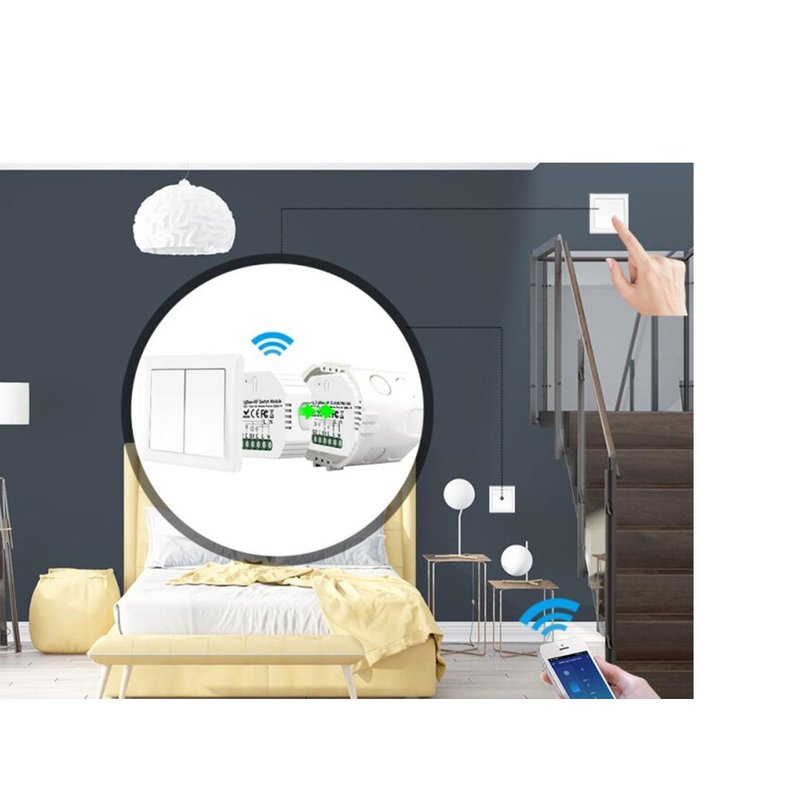 Mini Interruttore Intelligente Smart WIFI + RF433 10A 220V Compatibile Con Amazon Alexa e Google Home