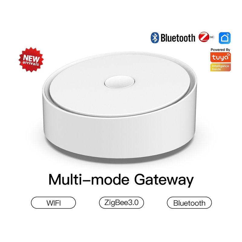 Multi Mode Gateway ZigBee 3.0 WiFI 2.4G Bluetooth Mesh 3 In 1 Con APP Tuya Smart Life Rotondo Elegante