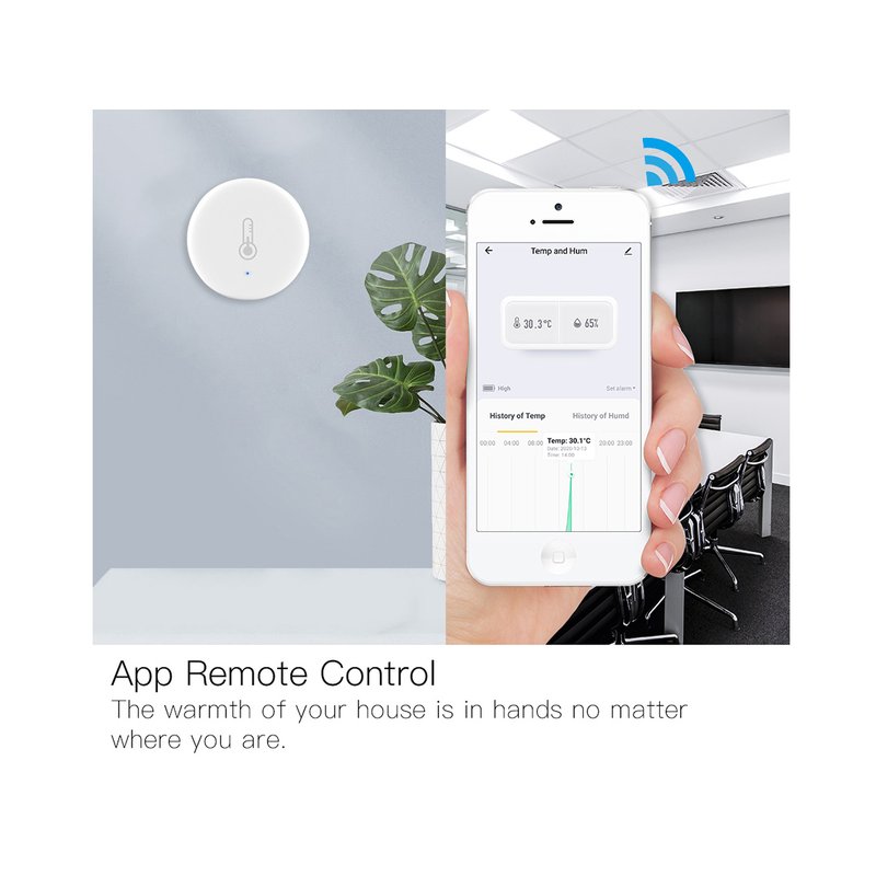 ZigBee Sensore Di Temperatura e Umidita APP Tuya Piccolo e Rotondo