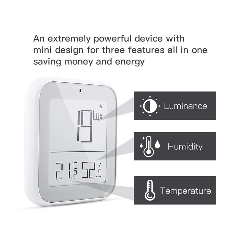 ZigBee Sensore Di Temperatura Umidita e Luce 3 In 1 APP Tuya Piccolo Quadrato