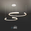 Lampadario LED a Sospensione 48W 5150lm Doppia Mezzaluna Bianco 4000K 1160X760mm Triac Dimmerabile SKU-14993